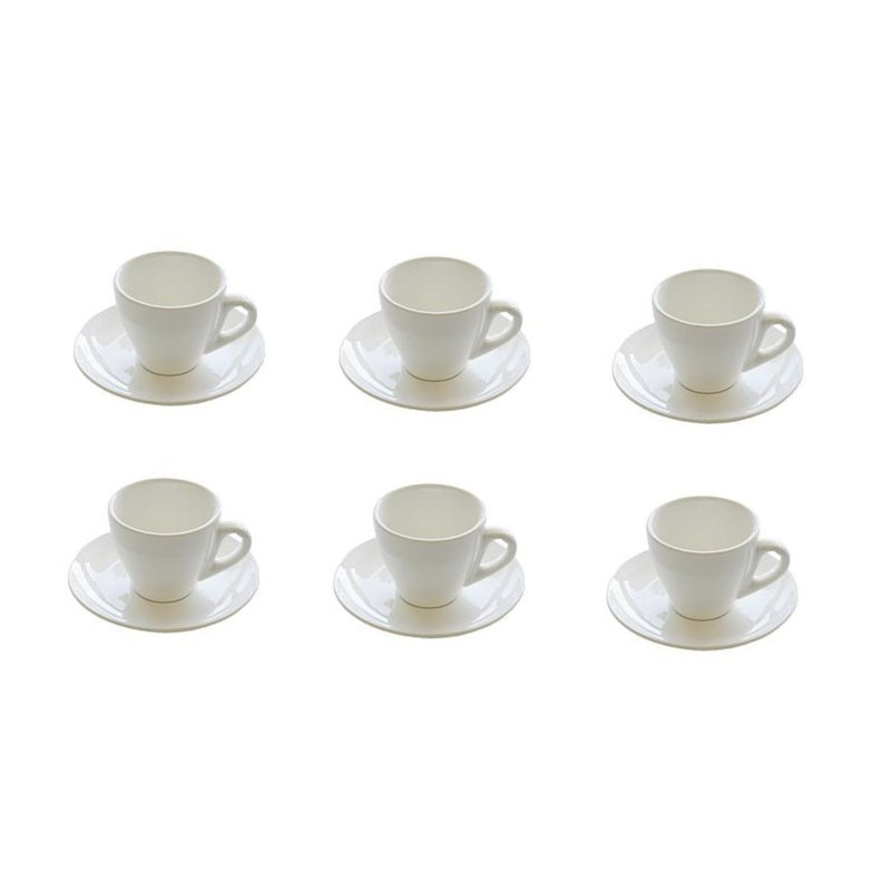 Ensemble de tasse à café et soucoupe à espresso Vitrex 2,35 oz 6 + 6