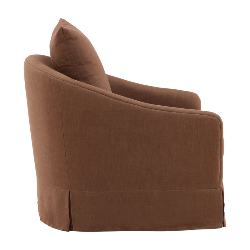 Laura Upholstered Swivel Chair, Sienna Coffee