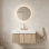 Meuble-lavabo et lavabo 36 po, armoire de rangement flottante en contreplaqué avec tiroir et porte, comptoir en pierre frittée blanc Carrara et lavabo en céramique avec 3 trous de robinet pré-percés, pré-assemblé