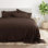 Ensemble de draps ultra-doux double brossé 6 pièces - Pochette profonde, infroissable, literie résistante à la décoloration