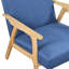 Fauteuil d'appoint moderne bleu, capacité de 300 lb, structure en bois massif, profondeur de produit de 27 po, siège en mousse, tissu d'ameublement texturé pour décor de salon, poids de l'ensemble de 26,75 lb, bois, assemblage simple, pièce