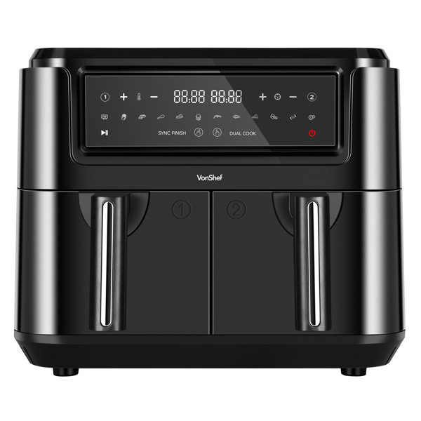 https://assets.wfcdn.com/im/71884177/resize-h600-w600%5Ecompr-r85/2566/256667703/Vonshef+Dual+Air+Fryer+9l+-+Family+Size%2C+Xl+Double+Basket%2C+12-in-1+With+Timer+-+Healthy+Low+Fat+Cooking.jpg