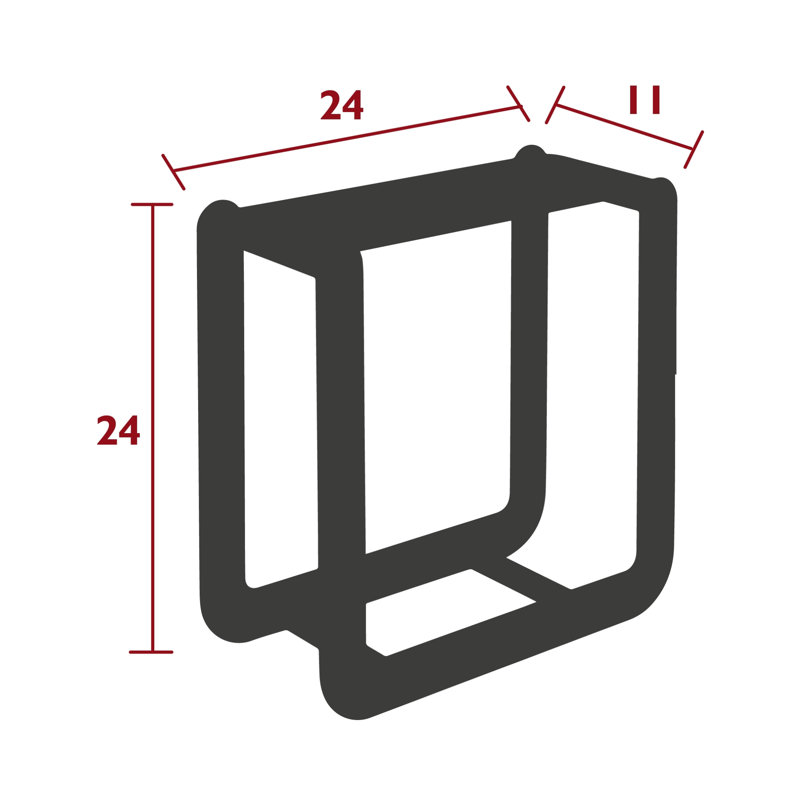 Rangement à bûches en métal l 24 po x P 10,5 po Nevado, Anthracite