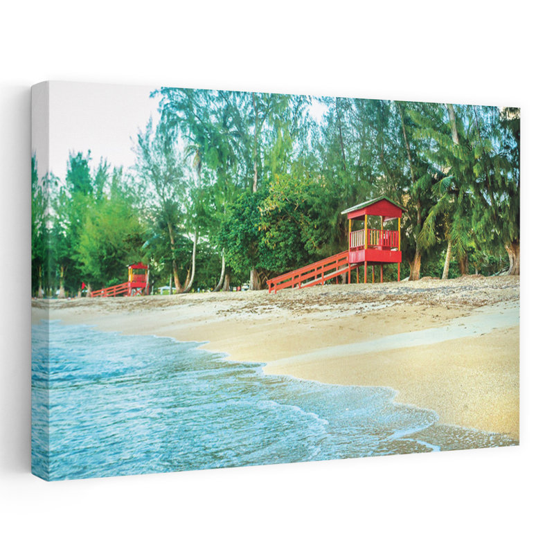 Fajardo rivage - cabane de sauveteur tropical côtier, forêt tropicale, art de plage des Caraïbes, H 36 po x l 24 po