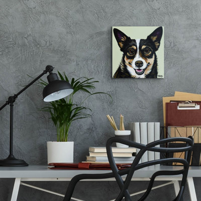 «Black and Tan Corgi» par Carolee Vitaletti, art mural en verre acrylique