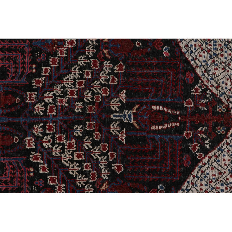 Burano Hand Knotted Wool Geometric Area Rug, Rectangle 4' x 6'