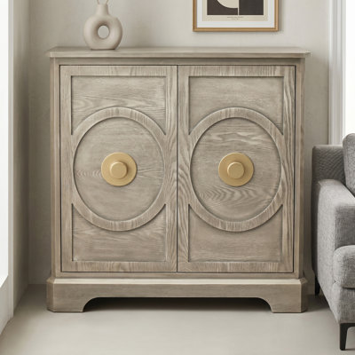 2 - Door Art Deco Accent Storage Cabinet