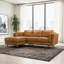 Canapé modulaire en cuir véritable Chase faisant face à la gauche-112708134