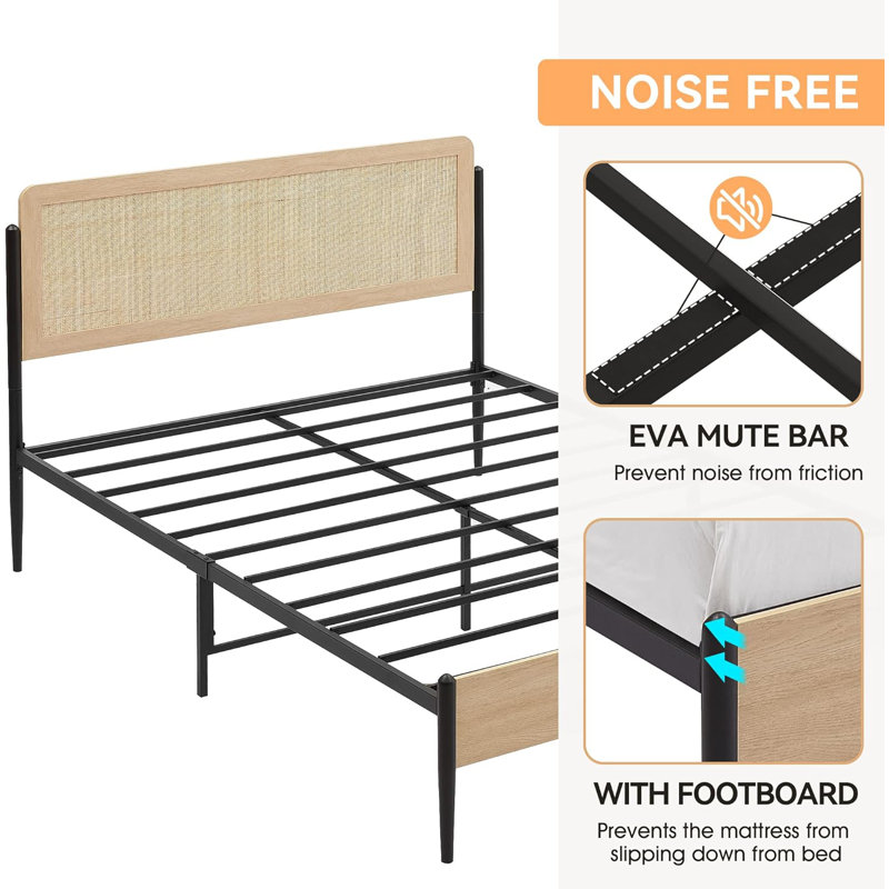 Alexandia Wicker / Rattan Platform Bed, Full