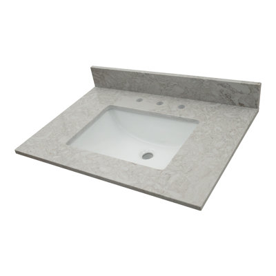31 in. W x 22 in. D Bathroom Vanity Top with Single Sink