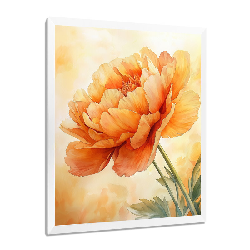 Beldin - salon d'art mural floral, H 40 po x l 30 po, Reproduction encadrée d'une seule photo, Blanc