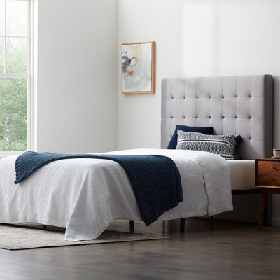 Generic Rectangle Square Tufted Headboard, Queen, Gray