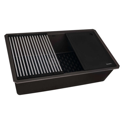 Ruvati 33-inch Granite Composite Quartz Undermount Workstation Kitchen Sink Espresso -