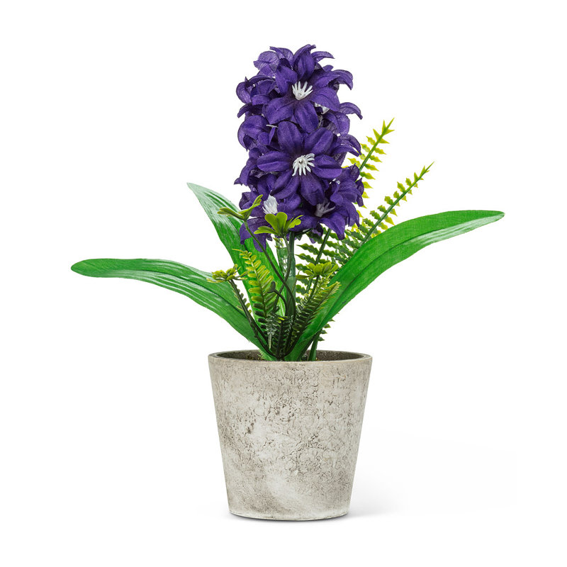 Fabric Hyacinth Arrangement in Pot, Purple