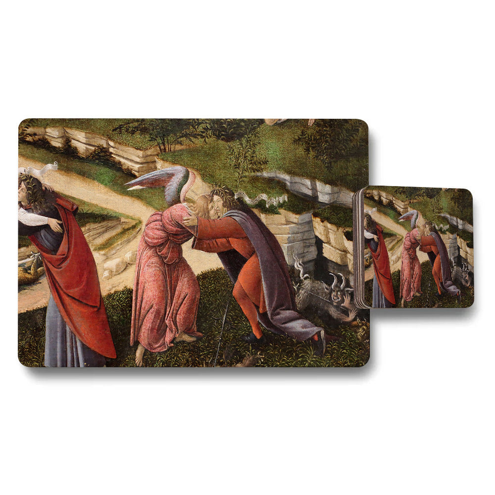 Medieval Religious Art Placemats And Coaster Set For Dining