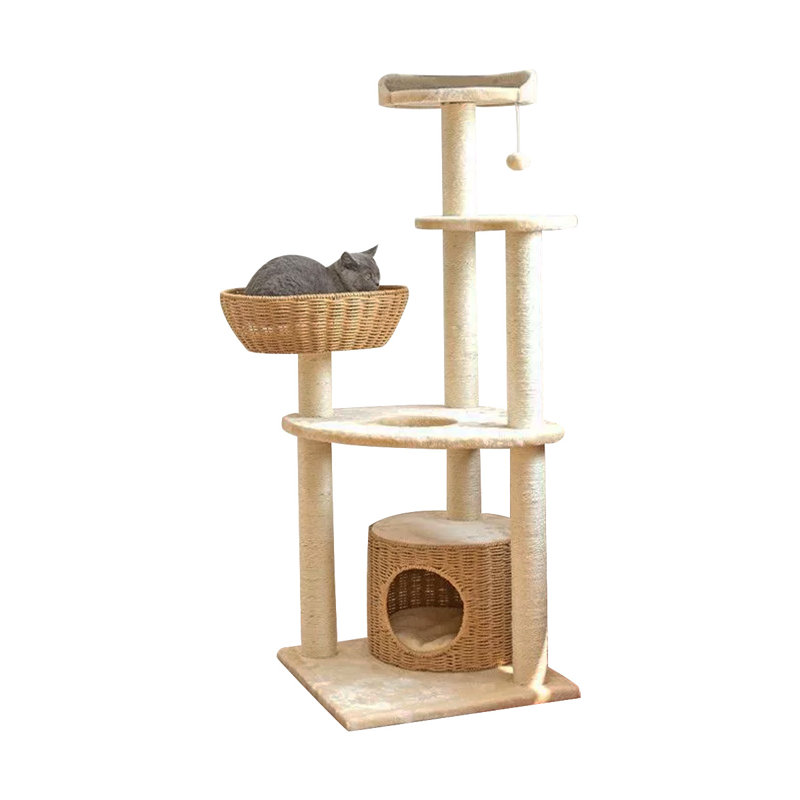 Arbre à chat 5 niveaux avec condons, perchoir, griffoirs
