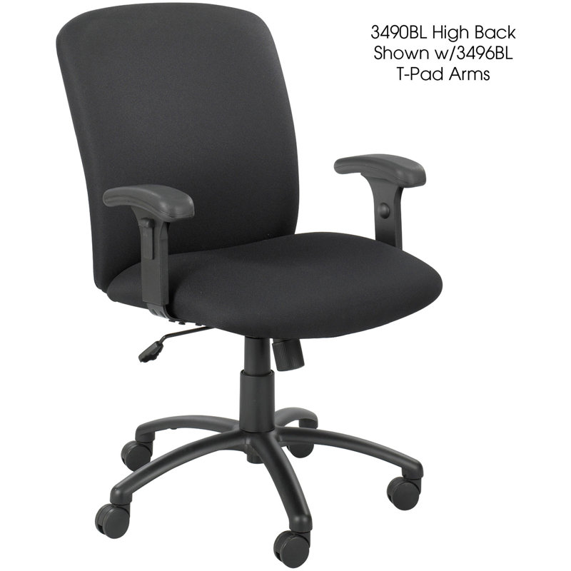 Black Adjustable Height T-Pad Arms for Big & Tall Chairs