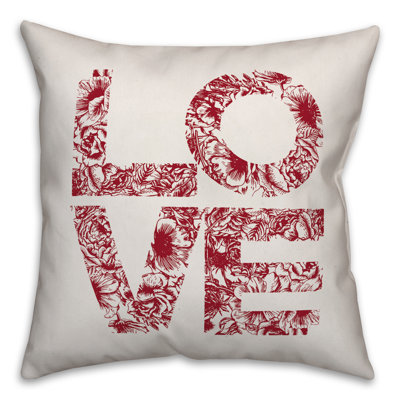 Coussin décoratif floral love 