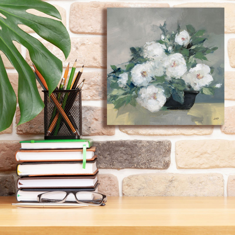 «Roses Of August 1» par Julia Purinton, art mural sur toile, H 12 po x l 12 po x P 0,75 po