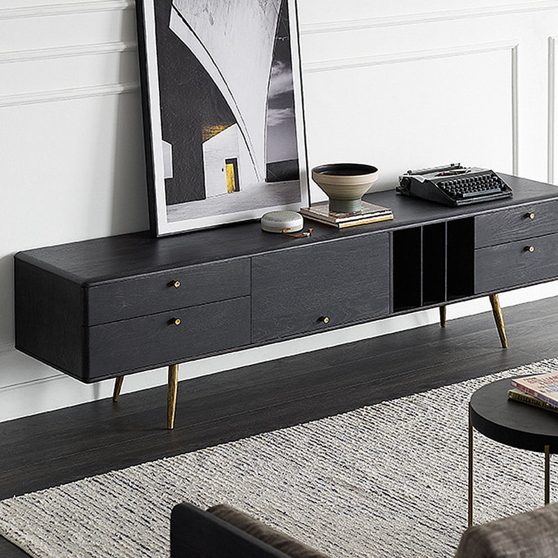 Meuble télé léger de luxe rétro, 70.87"