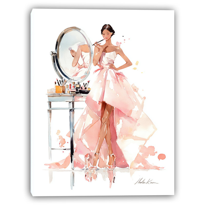 Art mural sur toile tendue Poudre Room Elegance, H 24 po x l 16 po