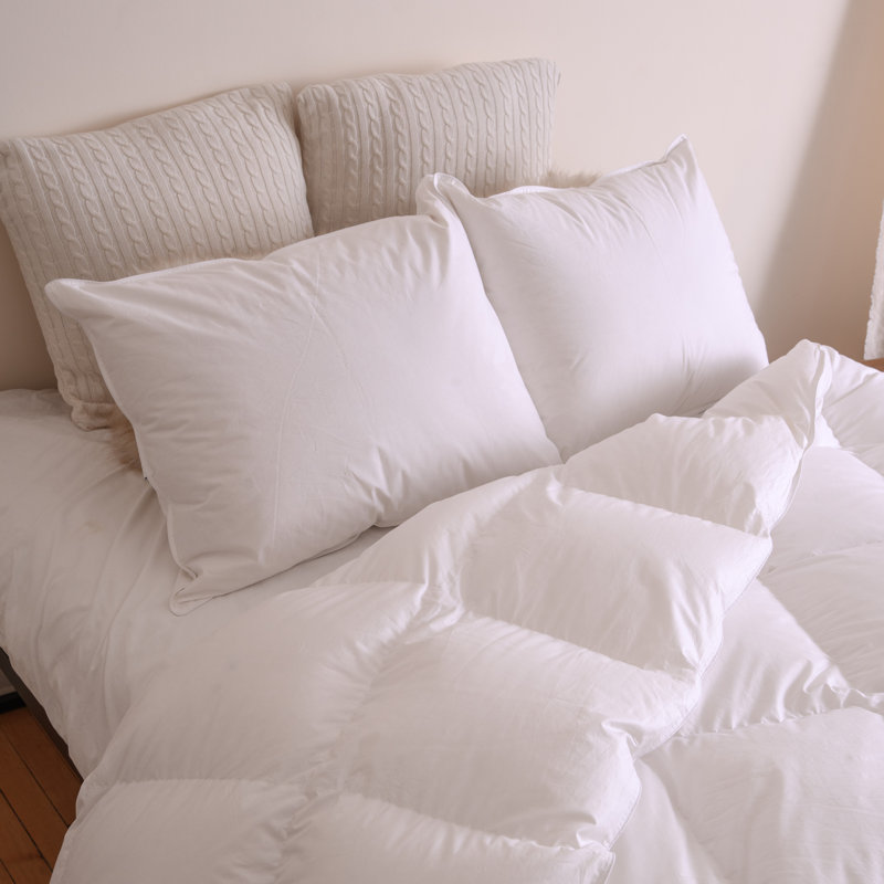 Tencel Natural Cotton Shell 600 Fill Power White Goose Down Cooling Cloud-Like Pillow, King