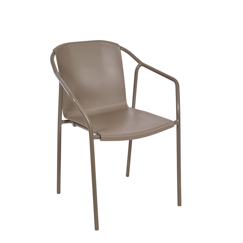 Chaise de patio empilable Aquil, Taupe