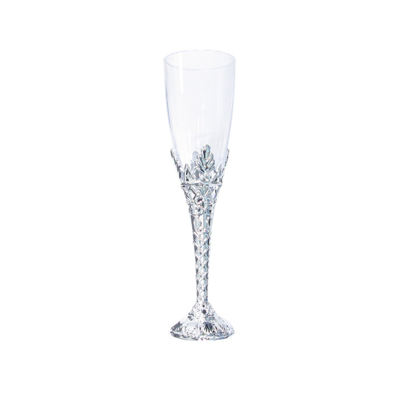 Flûte à vin et champagne en plastique jetable Michell, Argent