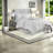Elegant 7 Piece Queen Bedding Sets, Polyester Pleated Tufted For Home