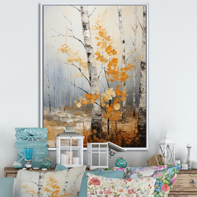 «Arnerich Birch Woods Autumn Whispers», reproduction sur toile