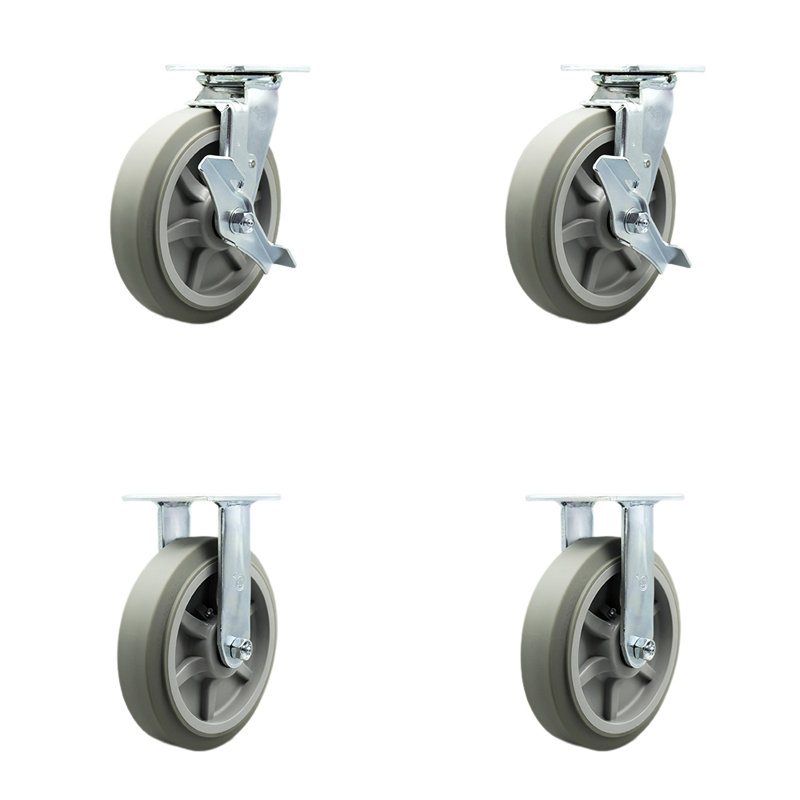 4 Piece Thermoplastic Rubber Caster Set