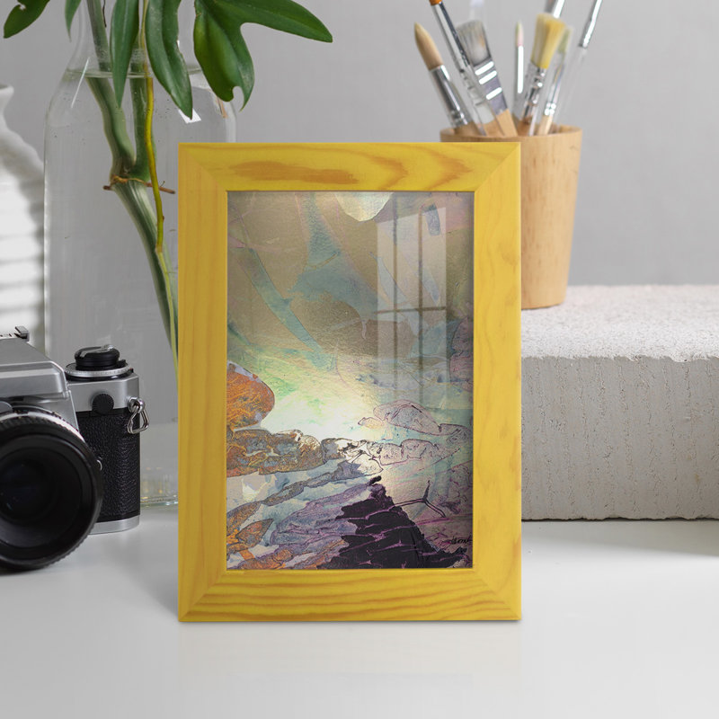 Paysage de Monet, impression encadrée sur papier, H 8 po x l 6 po x P 1 po, Jaune