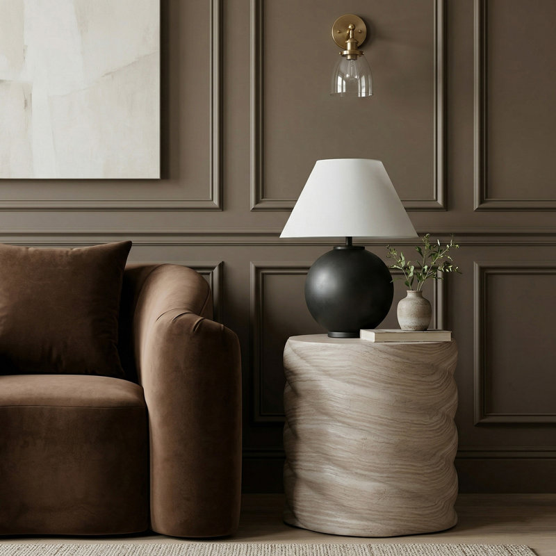 Table de bout / d'appoint Marmet Travertine, Travertin
