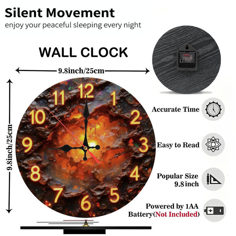 Horloge en fusion avec chiffres lumineux