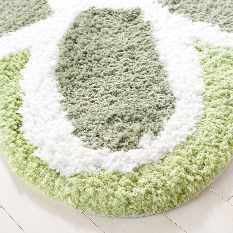 Tapis ivoire / vert Kanesia Novelty 902, Rond 5 pi