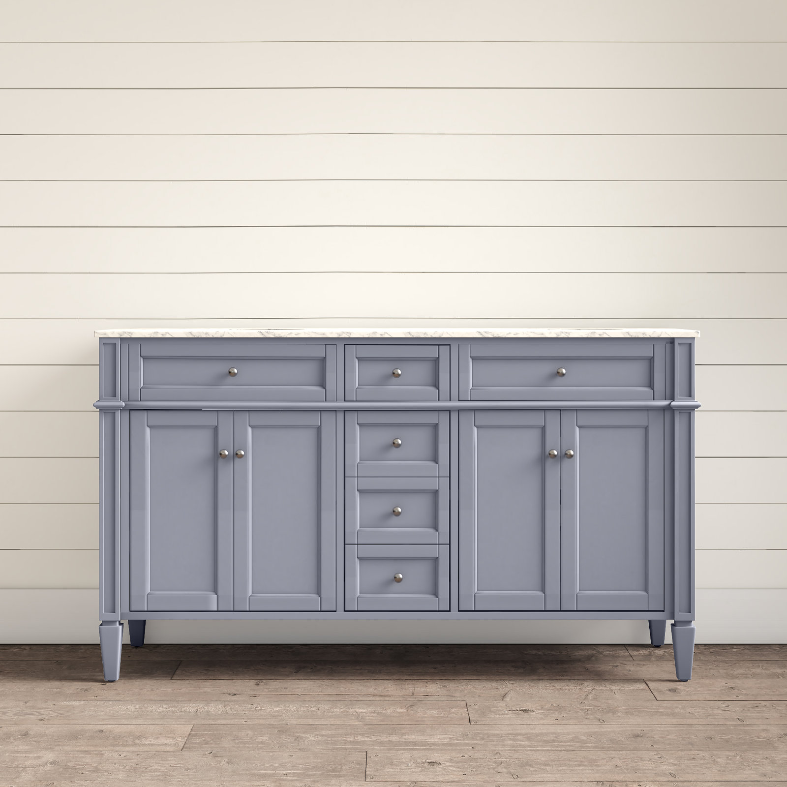 Rivers 60" Double Bathroom Vanity Set, Gray