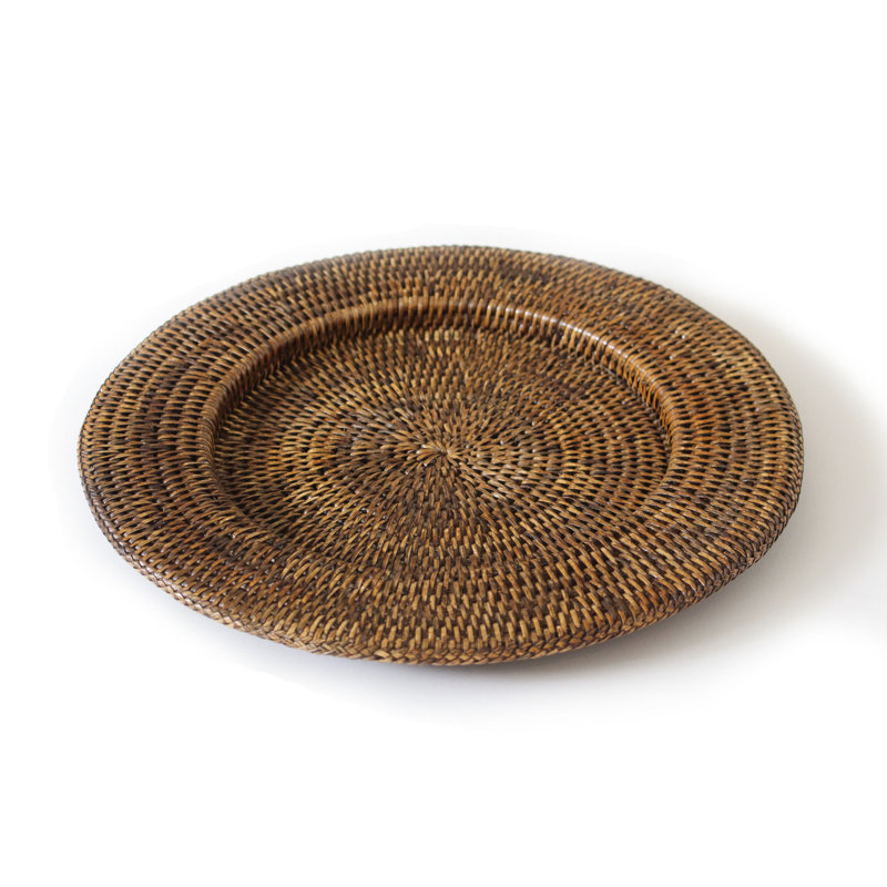 Plat de service rond, Brun antique