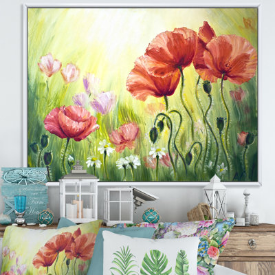 «Blossoming Poppies In The Morning I», peinture sur toile