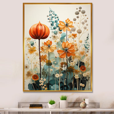 «Xaveria Colorful Mid Century Midcentury Botanicals I», reproduction d'art sur toile