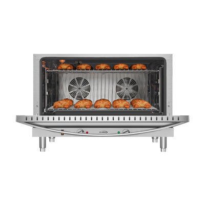 Four à convection de comptoir 32 po, peut contenir des casseroles pleine grandeur, 4 grilles et 3 500 W de puissance, 240 V en acier inoxydable (km-ctco-44)