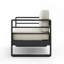 Causeuse, finition noire avec coussin beige