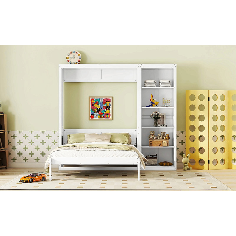 Lit escamotable avec rangement Murphy, Blanc, Grand lit