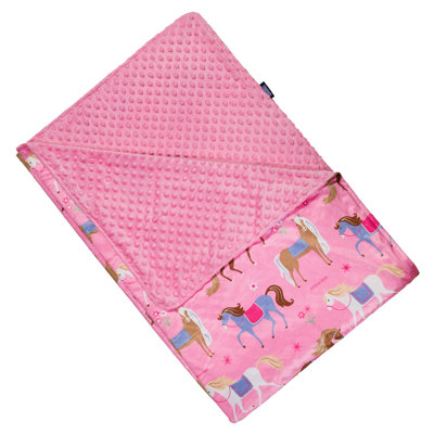 Wildkin Plush Throw Blanket – Soft & Cozy Comfort, Ideal for Toddlers, Travel & Daycare - Horses