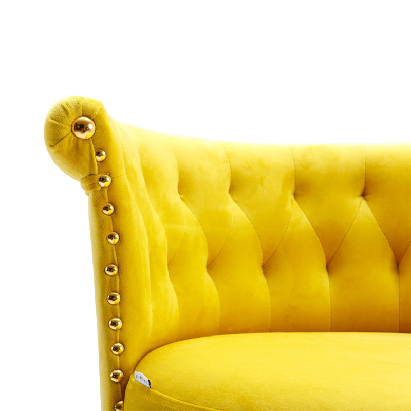 Tabouret pivotant à hauteur réglable Jenyiah, Jaune