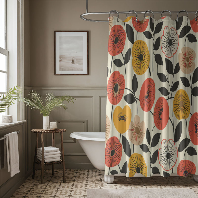 Rideaux de douche classiques 1 pièce, H 74 po x l 71 po