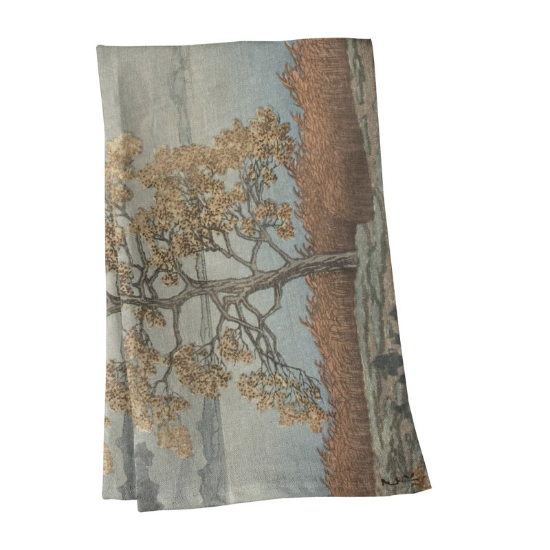 Serviette de thé sur le shore, Brun, Sergé de coton