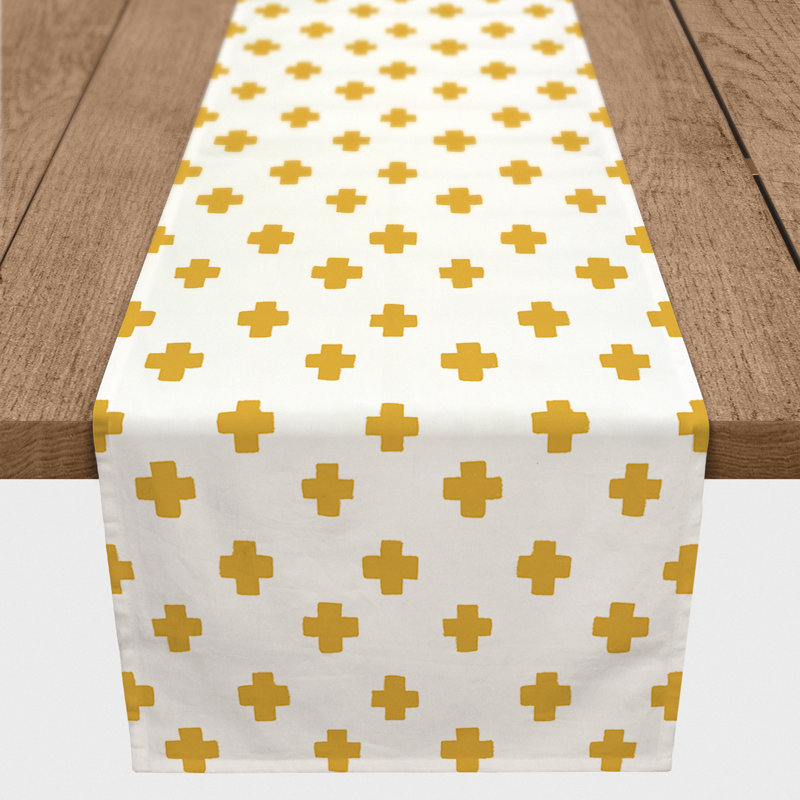 Geometric Table Runner, Yellow, 90" x 16"
