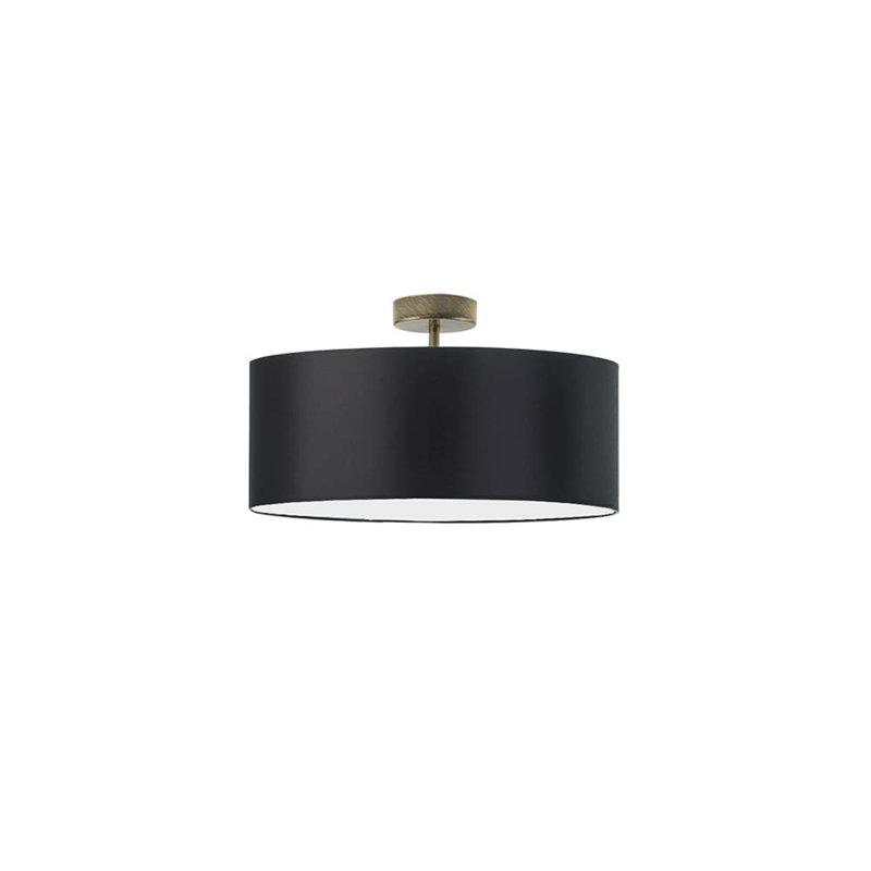 Audriona Semi Flush Mount, Antique Gold, 25cm H x 30cm W x 30cm D, Black