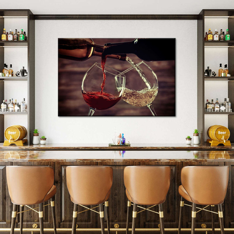 Wine Party - Impression sur toile tendue, H 24 po x l 36 po x P 1,25 po