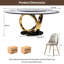 Table de salle à manger 53 po ronde avec plateau tournant rotatif à 360 ° Lazy Susan - Plateau de table en pierre frittée résistant aux rayures et à la chaleur-2029534575